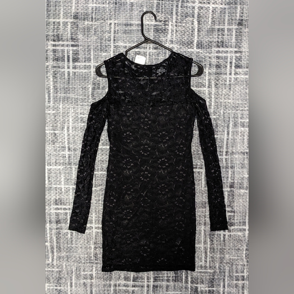 Black Lace Long Sleeve Dress